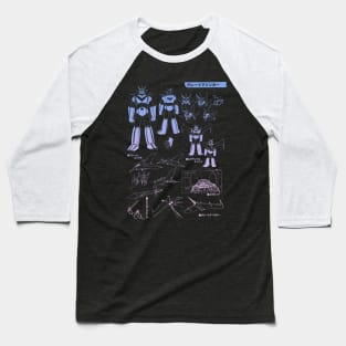 Mazinger Z blueprint aesthetic gradient Baseball T-Shirt